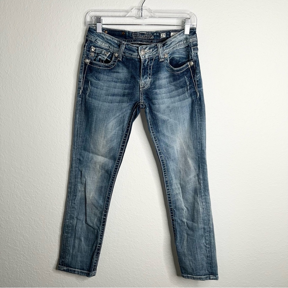 Miss Me Jeans Cuffed Capri Women Size 27 Denim  A4